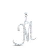 1/6CTW-DIA P1P2 GIFT INITIAL "M" PENDANT